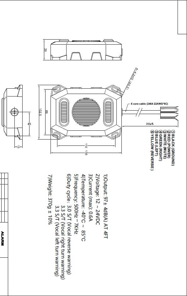 Advanced Audible Turn Warning Alarm for Trucks – Left, Right, and Reverse Signals