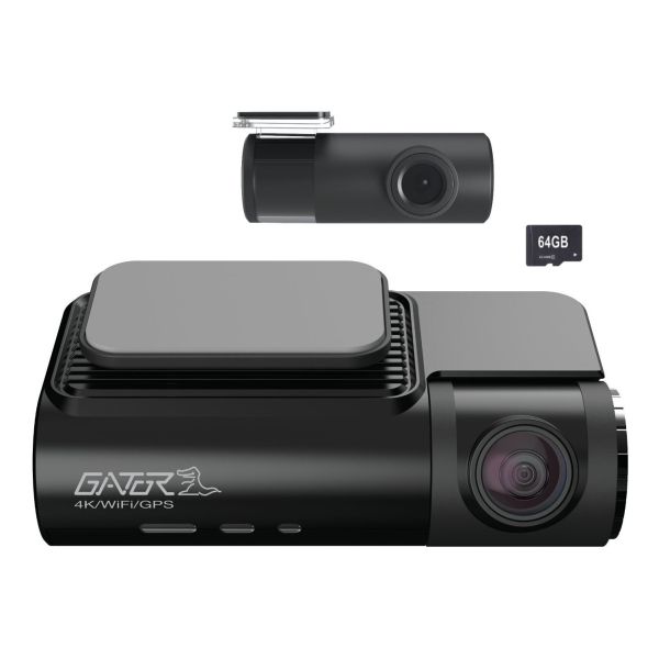Gator G4KDVR50 4K UHD WiFi GPS Dash Cam with Full HD Rear Camera ...